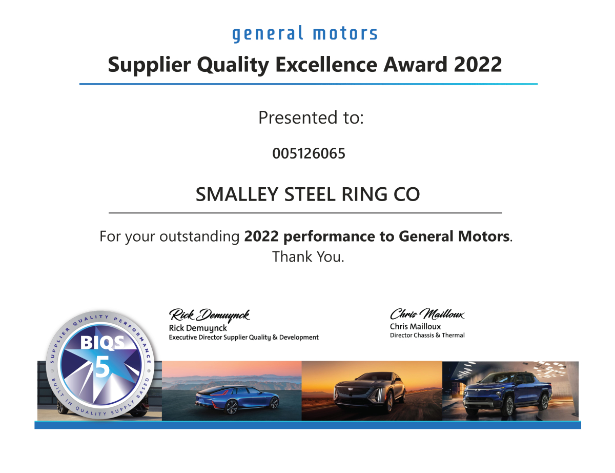 China Wave Spring Supplier Quality Excellence Award 2022